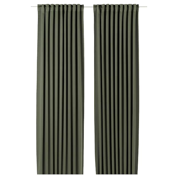 Ikea MAJGULL - Blackout curtain, 2 sheets, dark green,145x300 cm