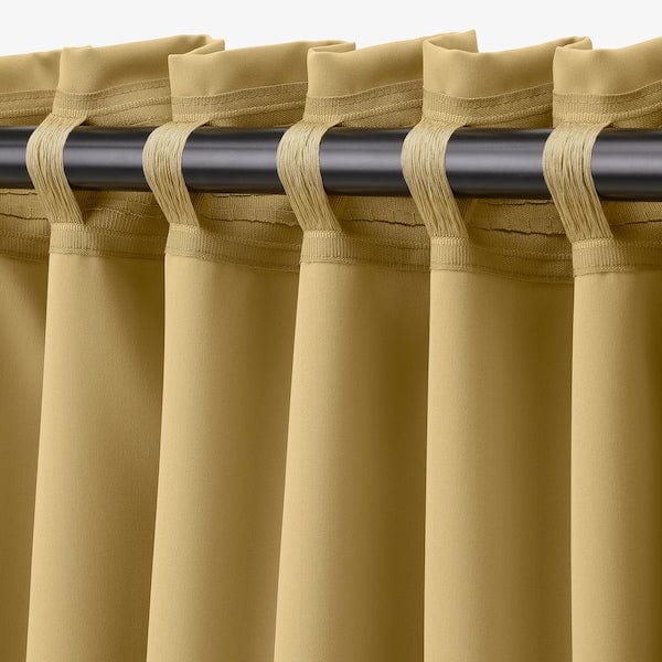 Ikea MAJGULL - Semi-sheer curtain, 2 sheets, beige-yellow,145x300 cm
