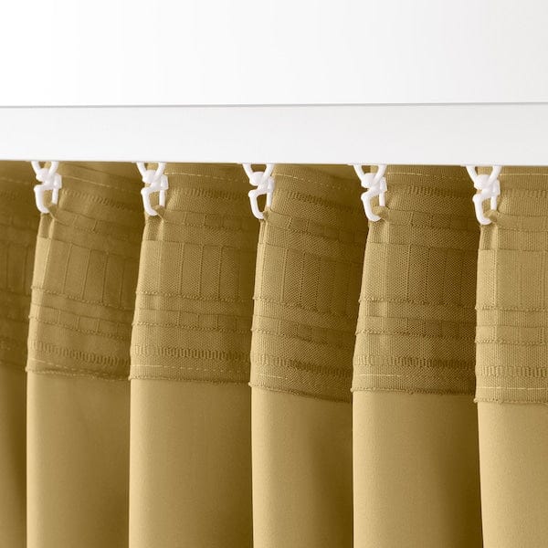 Ikea MAJGULL - Semi-sheer curtain, 2 sheets, beige-yellow,145x300 cm