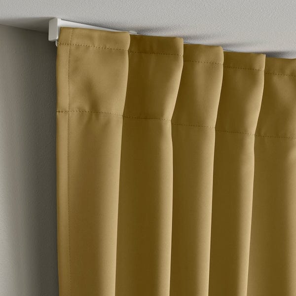 Ikea MAJGULL - Semi-sheer curtain, 2 sheets, beige-yellow,145x300 cm
