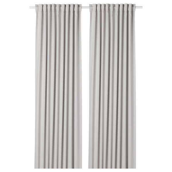 MAJGULL Semi-darkening curtains, 1 pair - light gray 145x300 cm , 145x300 cm