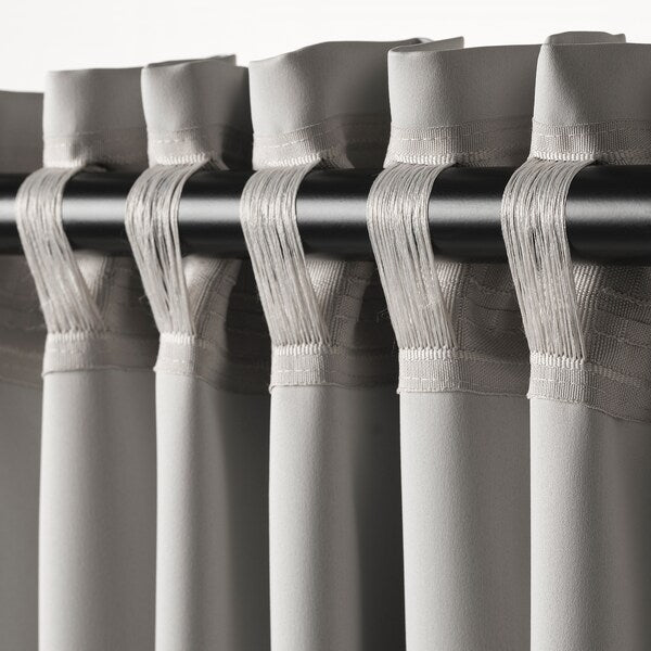 MAJGULL Semi-darkening curtains, 1 pair - light gray 145x300 cm , 145x300 cm