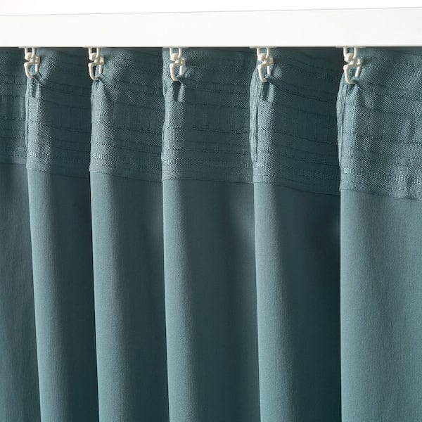 Ikea MAJGULL - semi-transparent curtain, 2 sheets, dark gray-turquoise,145x300 cm