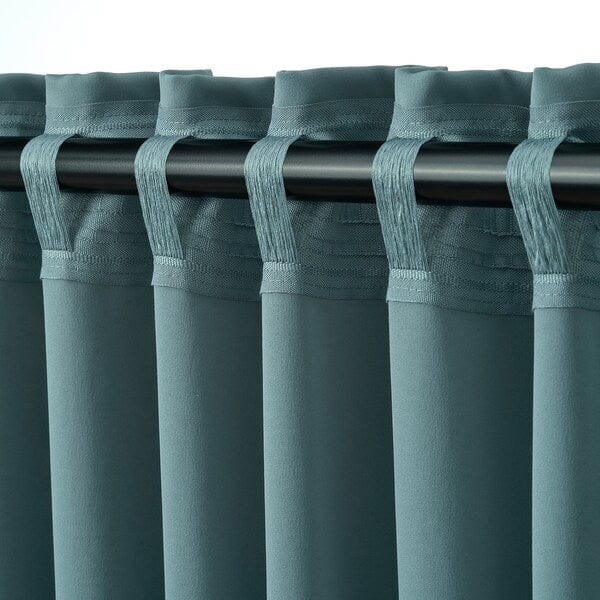 Ikea MAJGULL - semi-transparent curtain, 2 sheets, dark gray-turquoise,145x300 cm