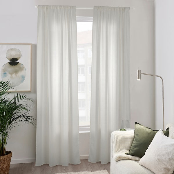 MAJSMAL - Curtain, 2 sheets, white,145x300 cm