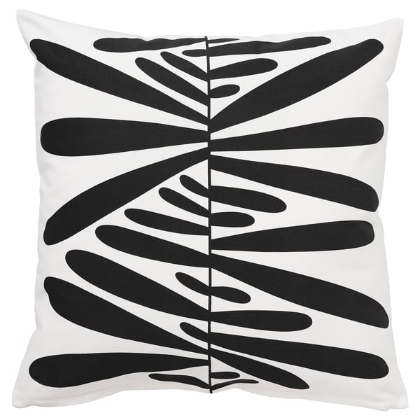MAJSMOTT - MAJSMOTT Cushion cover, off-white/black, 50x50 cm