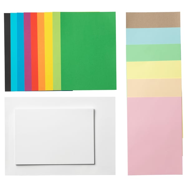 MÅLA paper, mixed colours/mixed sizes, 420 mmx297 mm cm