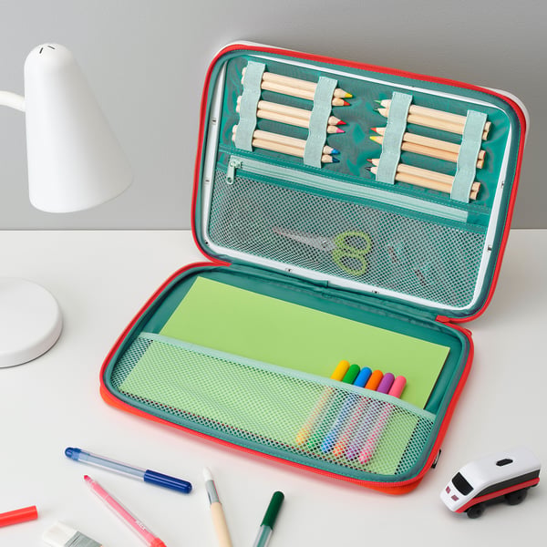 MÅLA portable drawing case, red, 35x27 cm