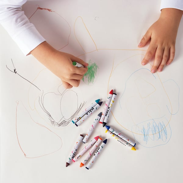MÅLA wax crayon, mixed colours, 12 pack