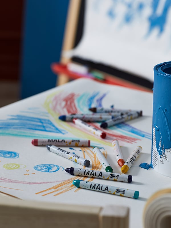 MÅLA wax crayon, mixed colours, 12 pack
