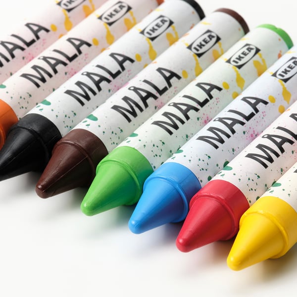 MÅLA wax crayon, mixed colours, 8 pack