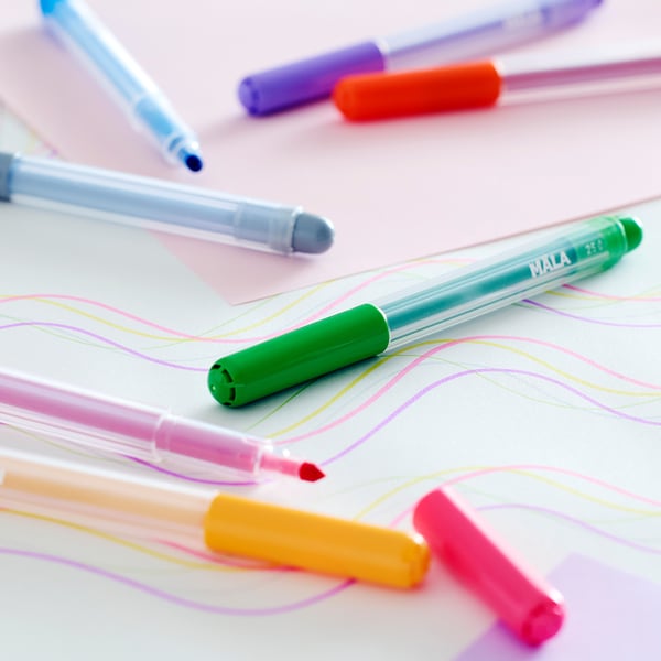 MÅLA felt-tip pen, mixed colours, 24 pack