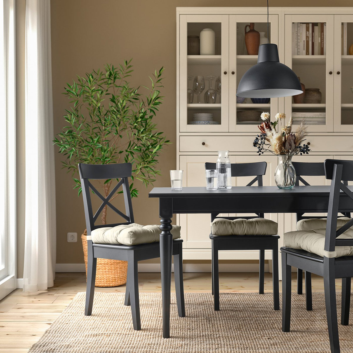 MALINDA chair pad, grey-beige, 40x38x7 cm
