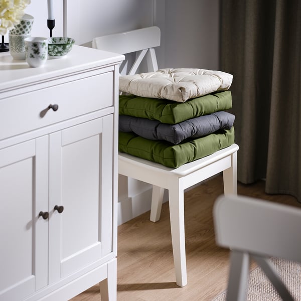 MALINDA chair cushion, grey, 40/35x38x7 cm