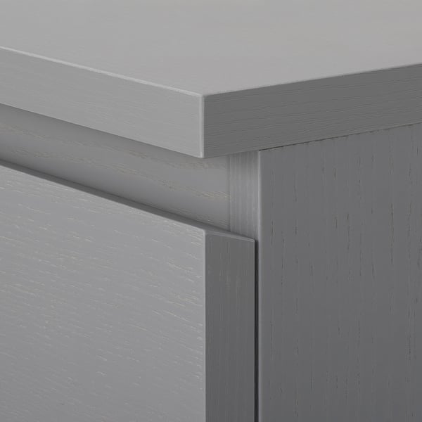 MALM chest of 3 drawers, grey stained, 80x78 cm