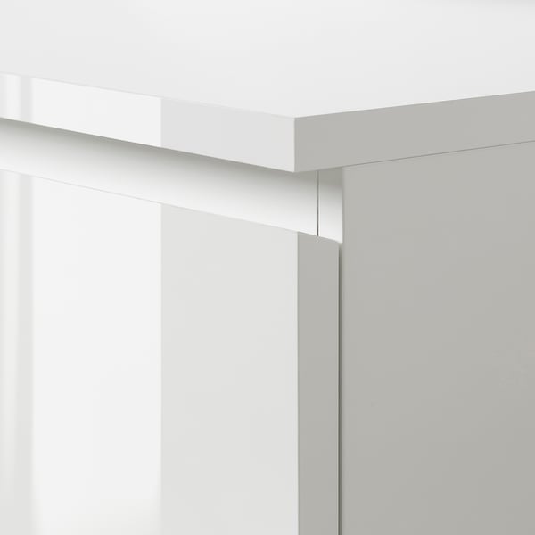 MALM chest of 6 drawers, high-gloss white, 80x123 cm