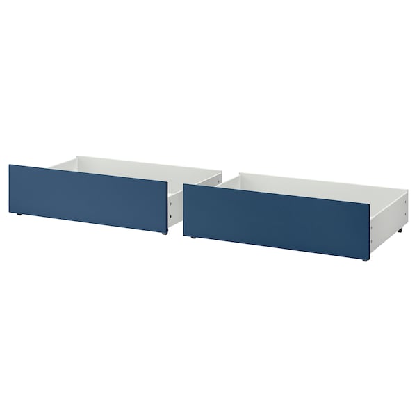 MALM - Bed storage box for high bed frame, blue, 200 cm