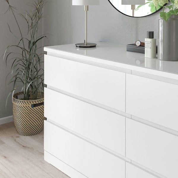 Ikea MALM - Glass top, white, 160x48 cm