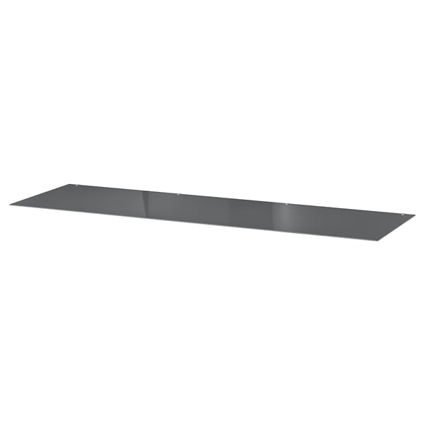 MALM glass top, transparent grey, 160x48 cm