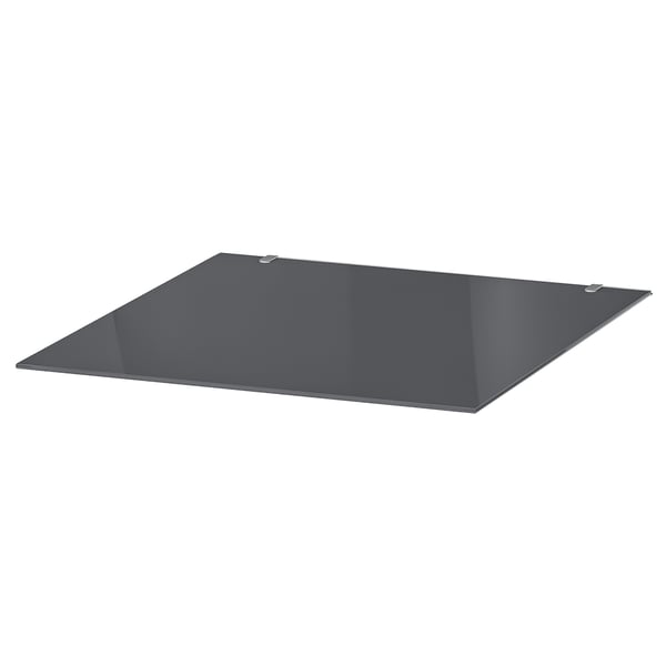MALM glass top, transparent grey, 40x48 cm