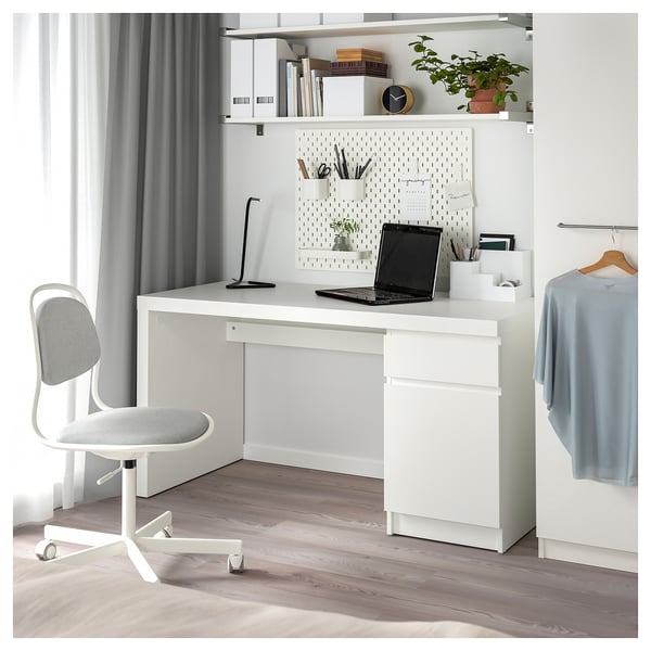 MALM desk, white, 140x65 cm