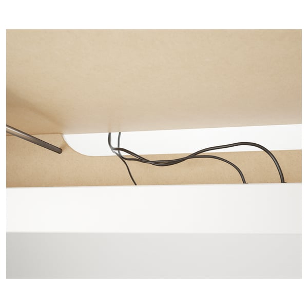 MALM desk with pull-out panel, white, 151x65 cm