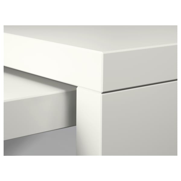MALM desk with pull-out panel, white, 151x65 cm