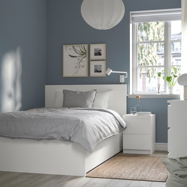 Ikea MALM - High bed frame/2 storage units, white,120x200 cm
