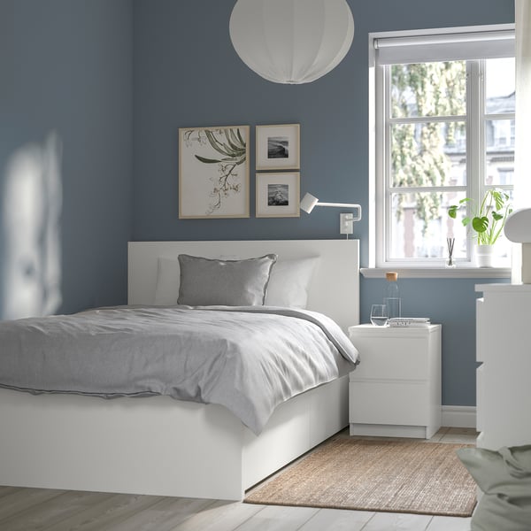 MALM - High bed frame/2 storage units, white,120x200 cm