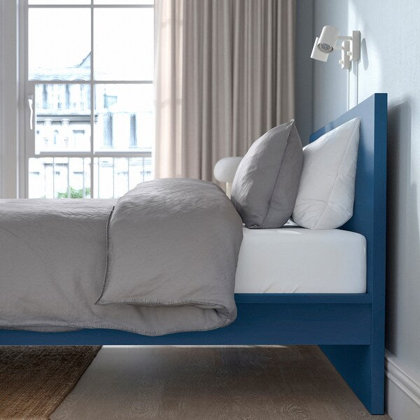 MALM - High bed frame, blue, 140x200 cm