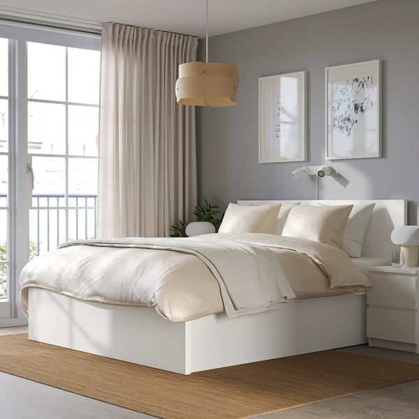 MALM Bed structure with container - white 140x200 cm , 140x200 cm