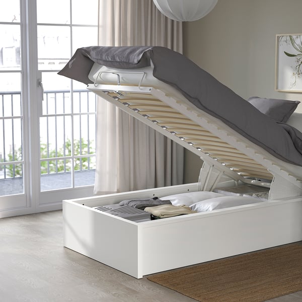MALM ottoman bed, white, 90x200 cm