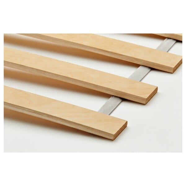 Ikea MALM - Bed frame with mattress, veneered with white mord oak/Valevåg extra hard, , 90x200 cm