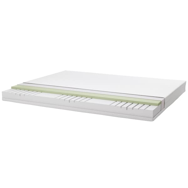 Ikea MALM - Bed frame with mattress, black-brown/Åbygda rigid, ,