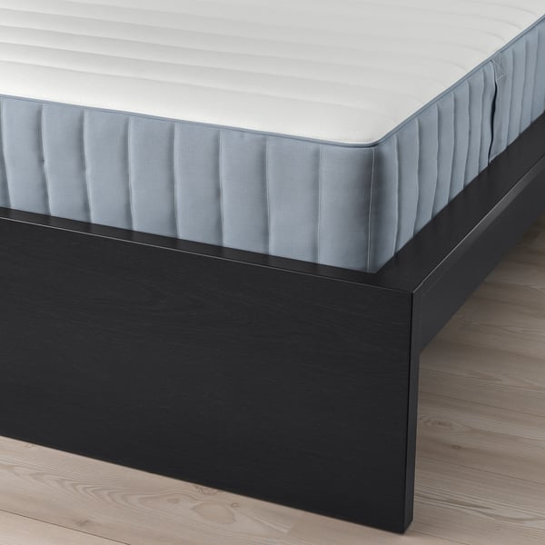 MALM bed frame with mattress, black-brown/Valevåg firm, 180x200 cm