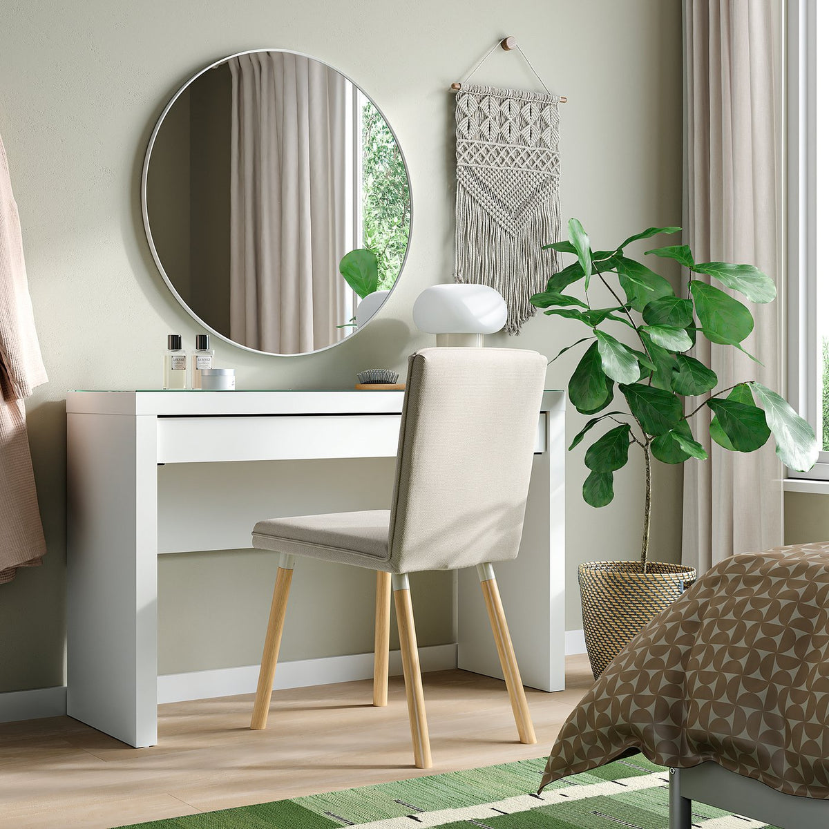 MALM dressing table, white, 120x41x78 cm