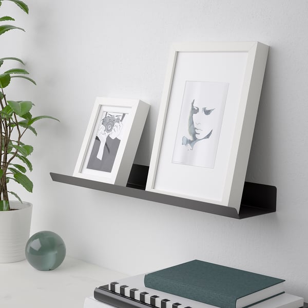 MALMBÄCK - MALMBÄCK Display shelf, dark grey, 60 cm