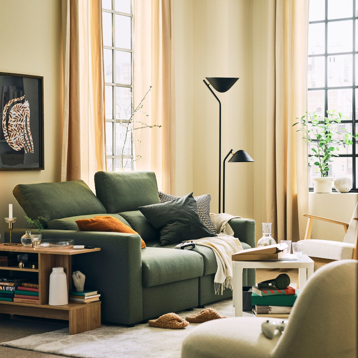 MALMKÖPING 2-seat sofa, Tibbleby grey-green, 180 cm