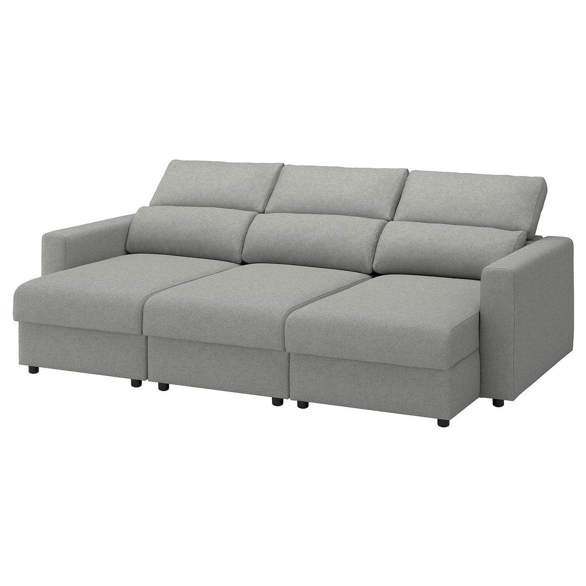 MALMKÖPING 3-seat sofa, with chaise longue/Tibbleby beige/grey, 253 cm