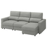 MALMKÖPING 3-seat sofa, with chaise longue/Tibbleby beige/grey, 253 cm