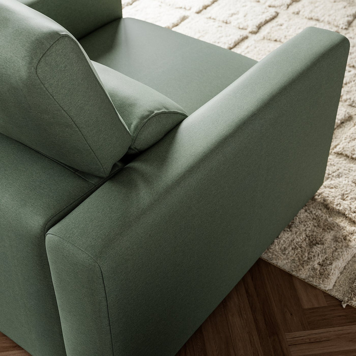MALMKÖPING armchair, Tibbleby grey-green, 107x100 cm