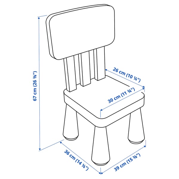 MAMMUT children's chair, in/outdoor/white, 39x67x36 cm