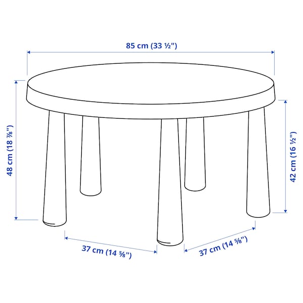 MAMMUT - Children's table, in/outdoor/light blue, 85 cm