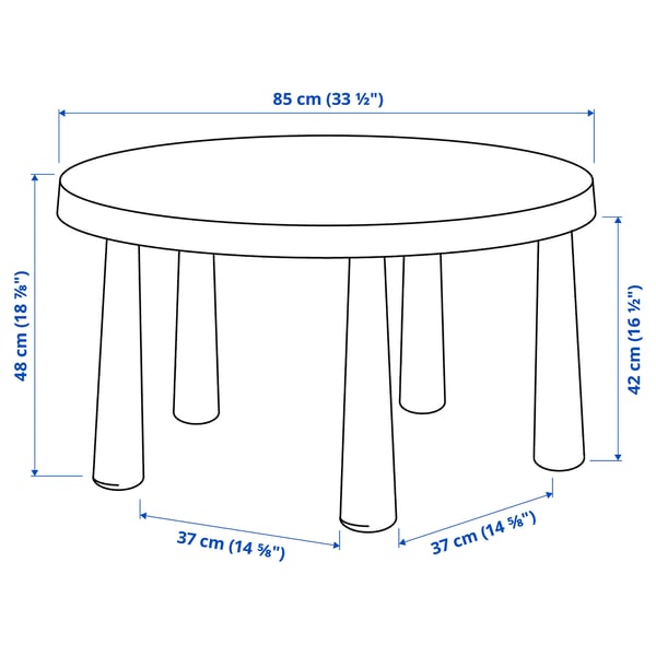MAMMUT children's table, in/outdoor/light blue, 85 cm