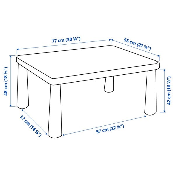 MAMMUT - Children's table, in/outdoor white, 77x55 cm