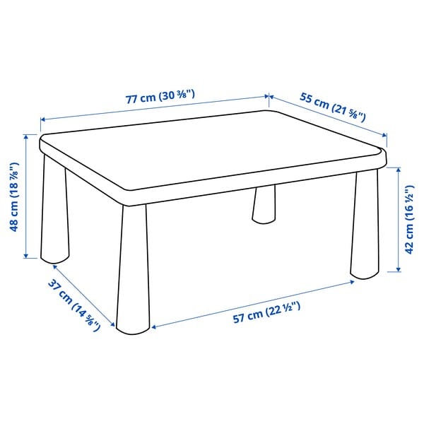 Ikea MAMMUT - Children's table, in/outdoor white, 77x55 cm