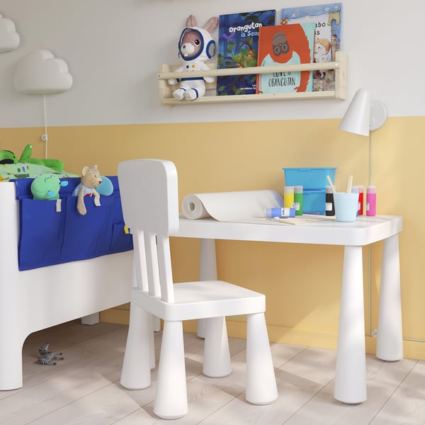 MAMMUT children's table, in/outdoor white, 77x55 cm