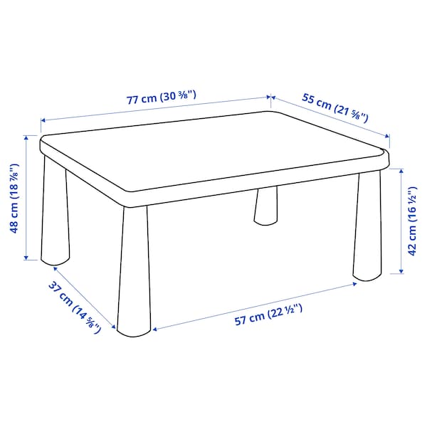 MAMMUT - Children's table, in/outdoor/bright green, 77x55 cm