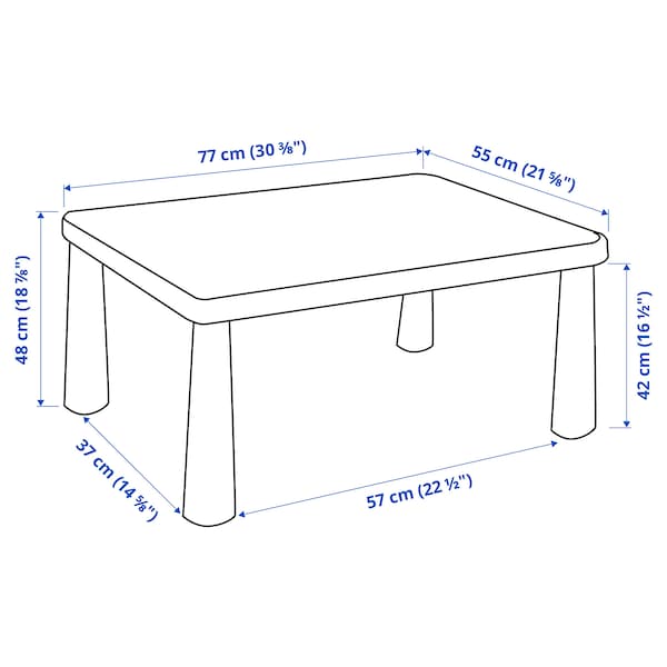 Ikea MAMMUT - Children's table, in/outdoor/bright green, 77x55 cm