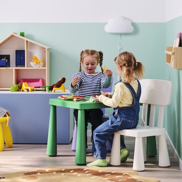 Ikea MAMMUT - Children's table, in/outdoor/bright green, 77x55 cm